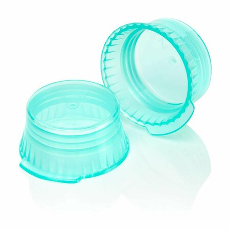 GLOBE SCIENTIFIC Cap, Snap, 16mm, PE, for 16mm Glass and Evacuated Tubes, Green, 1000PK 113144G